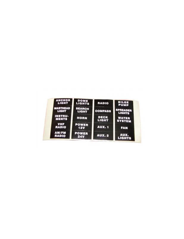 Compra Online Marine Town simboli adesivi neri per interruttori, 20 utenze, 28x12 mm