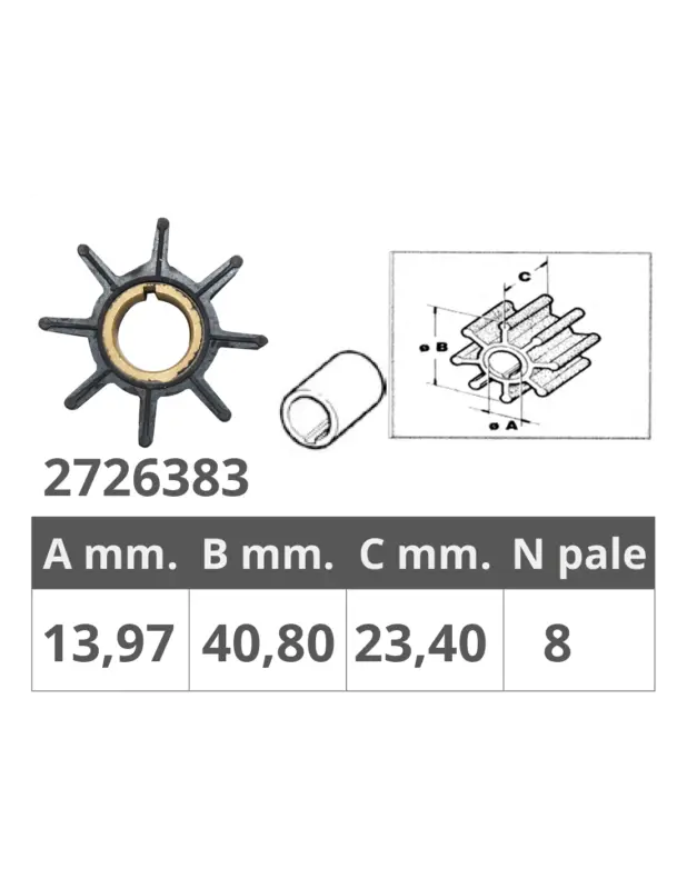 Soddisfatti O Rimborsati Girante Finnord compatibile Tohatsu 334-65021-0, 2T 9,9-18 HP 4T 15-20 HP