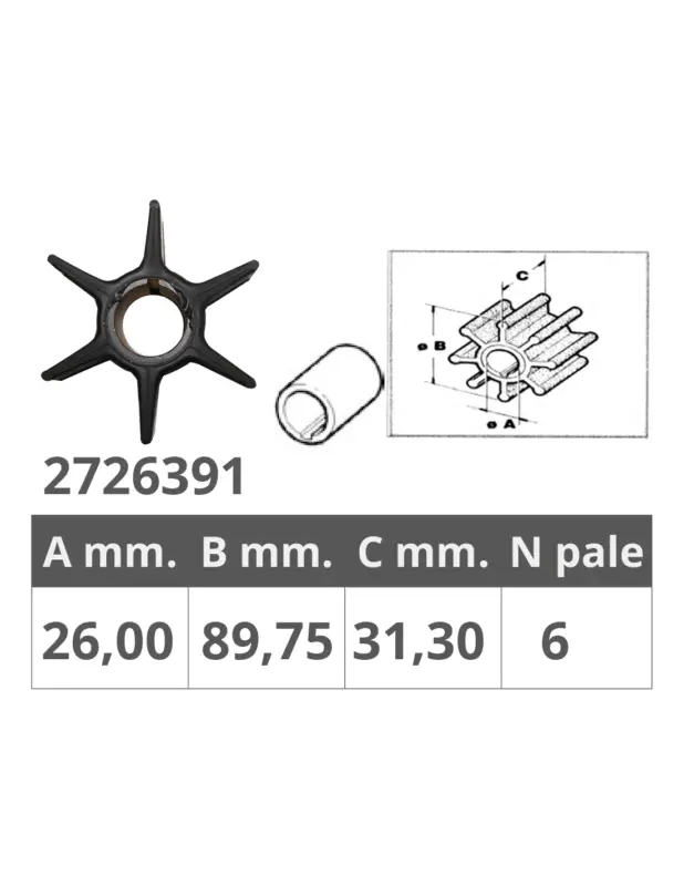 Prezzo Di Fabbrica Girante Finnord compatibile Honda 19210-ZY3-003, 4T BF175-BF200-BF225
