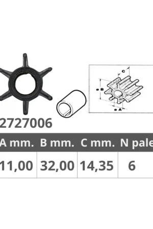 Consegna Rapida Finnord girante Mercury 47-89980/47-68988, 2 Tempi 3,5-5 HP