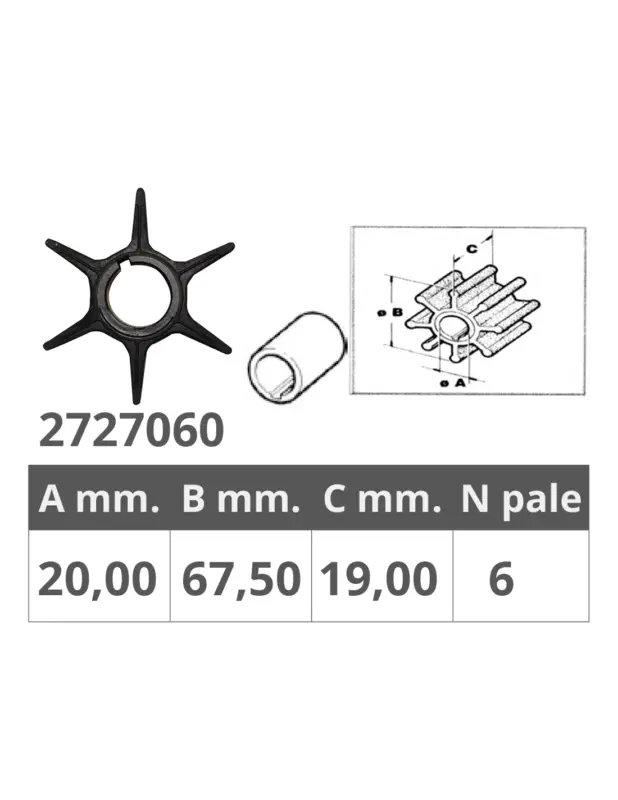 Sconto Finnord girante pompa acqua Suzuki 17461-95300, fuoribordo 2T DT50-DT85