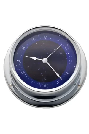 Barigo orologio da bordo Ø 120 mm, ottone cromato quadrante blu Popolare
