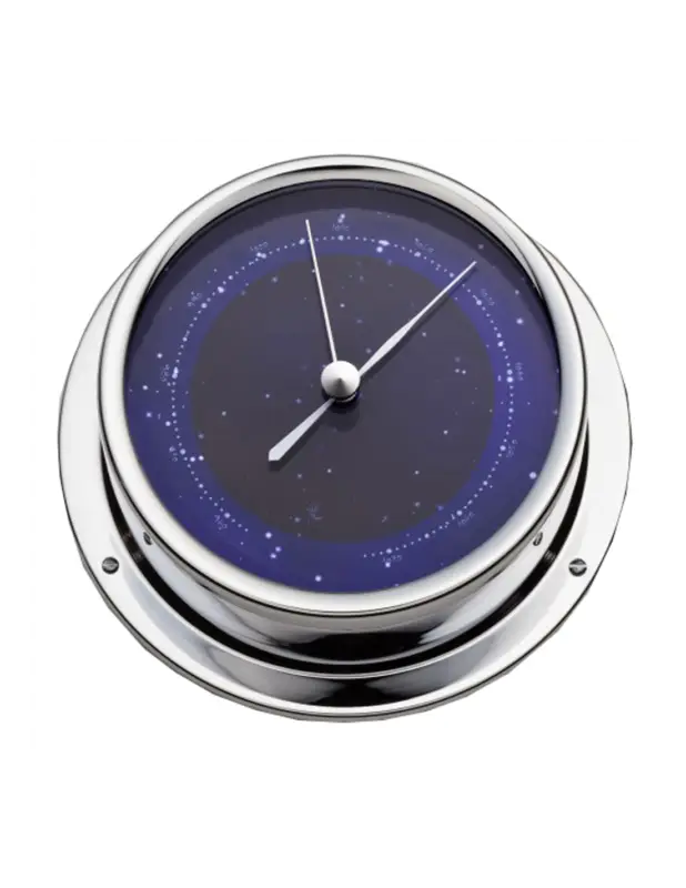 Ultime Pezzi Barigo barometro da bordo Ø 120 mm, ottone cromato quadrante blu