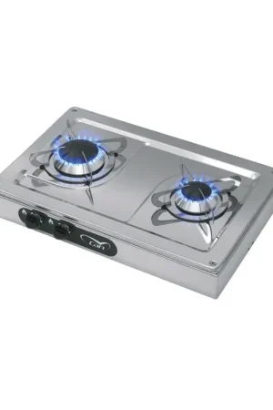 Ultimissimo Modello Piano cottura a gas 2 fuochi inox, 1000/1900 W, 440x290 mm, da appoggio