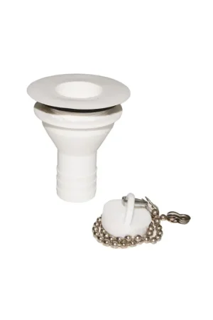Vecam piletta scarico dritta nylon Ø 20 mm, con tappo e catenella Promozione