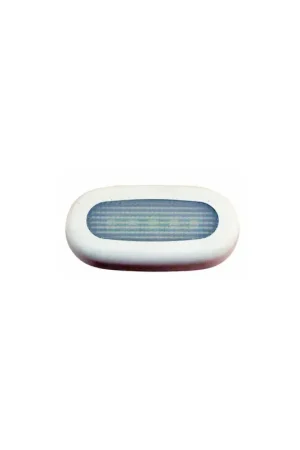 Nuova Collezione Luce di cortesia LED 12V piatta ellittica, corpo bianco 72x37 mm