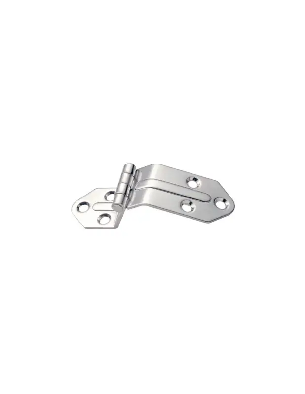 Cerniera offset nervata alta inox stampato, H40 x L50+81 Occasione Imperdibile