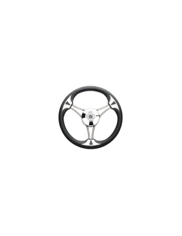 Professionale Volante Targa/Steel a 3 razze inox con impugnatura Poliuretano o Mogano