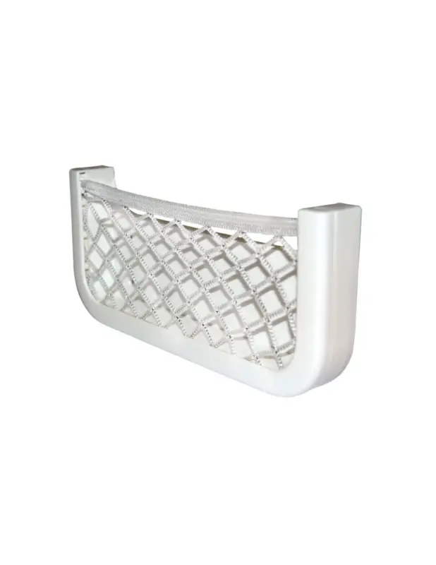 Subito Disponibile Rete portaoggetti a telaio ABS bianco con rete elastica in nylon