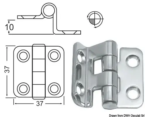 Offerta Speciale Cerniera inox a sbalzo 37x37 mm